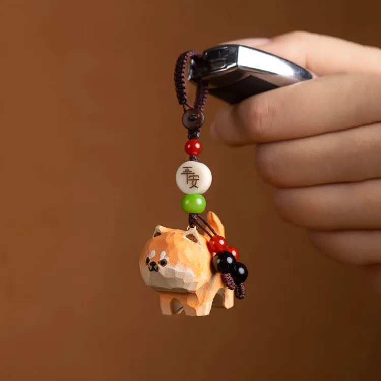昌佑木旺财猫咪汽车钥匙扣包挂饰品防丢钥匙扣五路财神礼物饰品