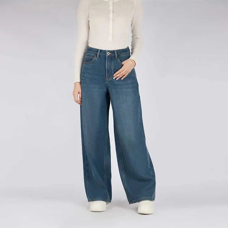 冬款加绒+四季时尚宽松休闲百搭高腰显瘦阔腿户外扎染牛仔裤MA137