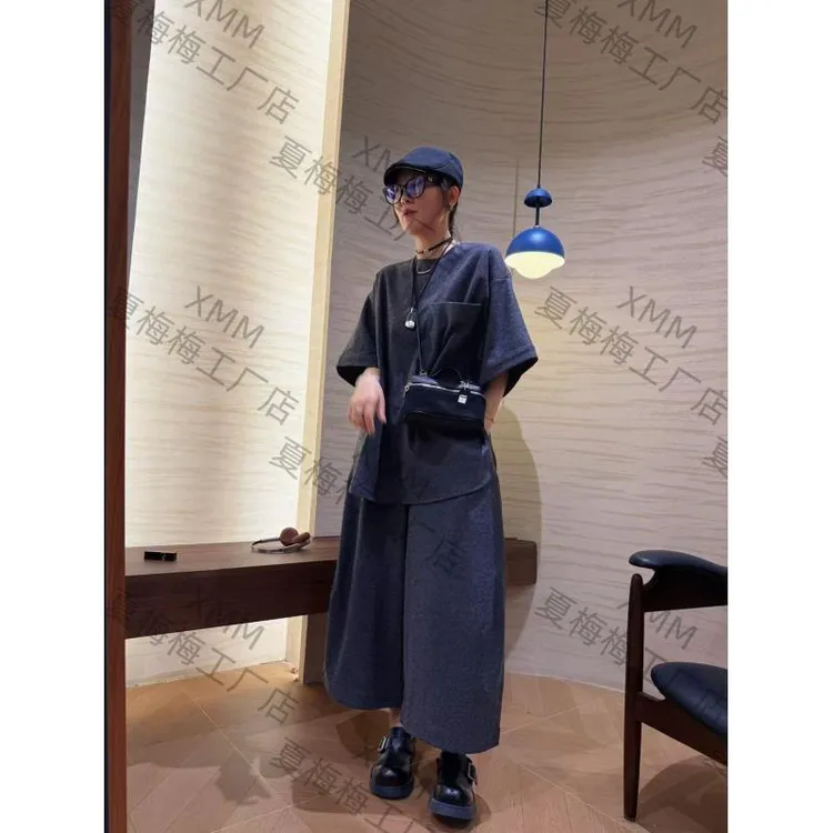 XMM.《高级灰羊毛套装 》秋款时尚百搭潮流舒适显瘦款套装-Mm661711