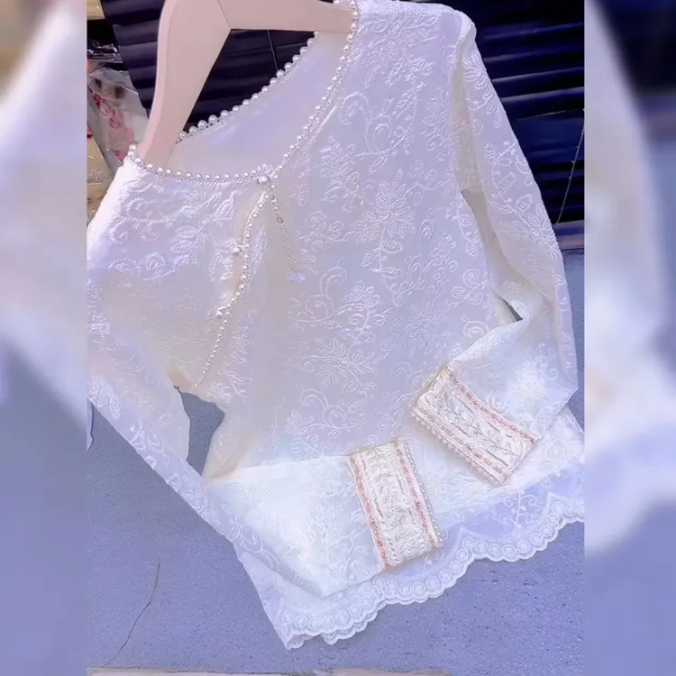 重工通勤蕾丝刺绣衬衫长袖国风古装常规款