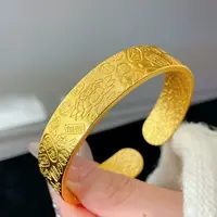 【伲雅】精美时尚宽版吉言轮胎金镯（GJ6）