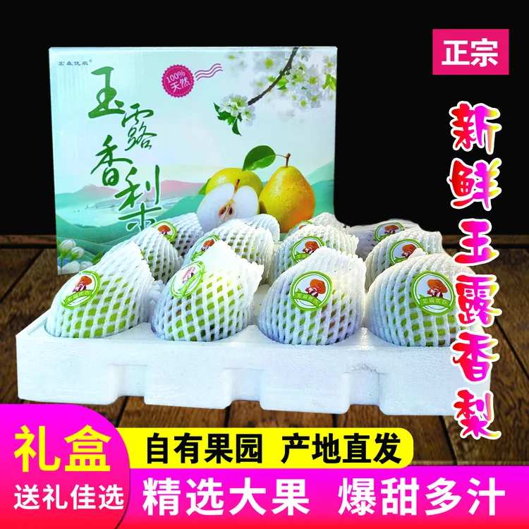 正宗山西玉露香梨果王当季现摘水果酥脆礼品盒包邮