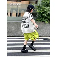 Q宝家童品6月新款儿童白色短袖t恤夏装薄款男童T恤中大童休闲上衣