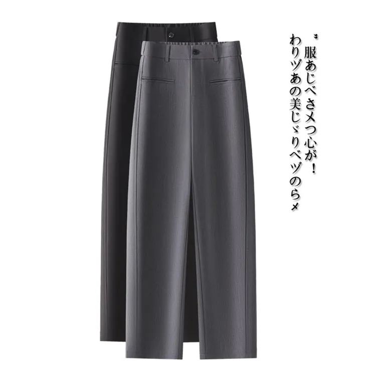 爆款灰色西装裤女夏季2025新款高腰显瘦直筒弯刀裤时尚休闲香蕉哈