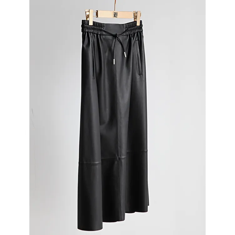 Forlin芙临 女士松紧腰A字裙  绵羊皮半身裙 HT102306