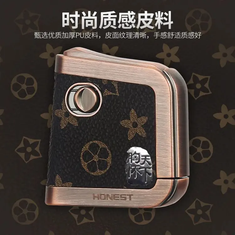 【复古霸气奢华】个性化造型时尚质感皮质滑动点火打火机男士礼物