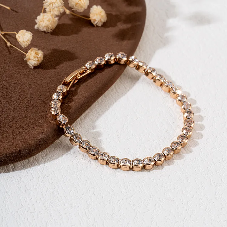 铜合金合成锆石手链 毛衣铜合金手链T-D025原创设计优雅手链