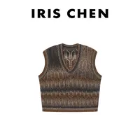 IRIS CHEN 独角兽 2025秋冬“绵羊毛”渐变流光V领针织马甲25MJ912