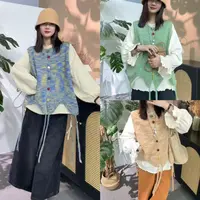 【SI MO】6875秋季新款度假拍照出片彩扣百搭针织马甲