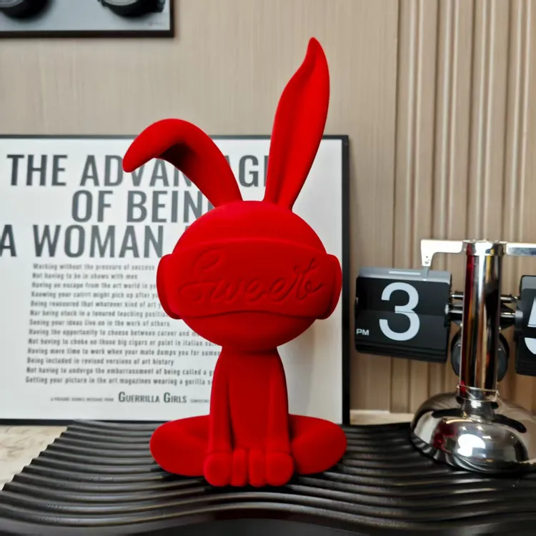 【23CM】高颜值甜心兔坐姿摆件轻奢高档客厅玄关高级感小众装饰礼物