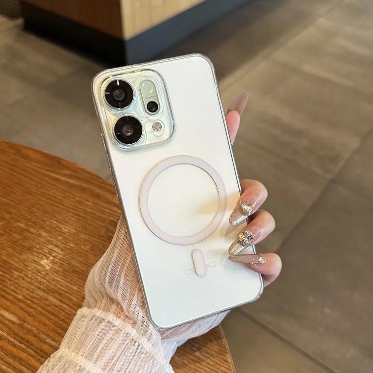 适用于opporeno14手机壳超薄透明reno14pro新款13全包无线磁吸硬