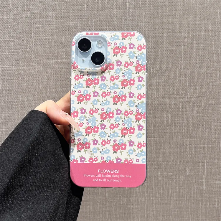 IMD羽纱手机壳适用iphone15/16/14/13/12满屏花朵