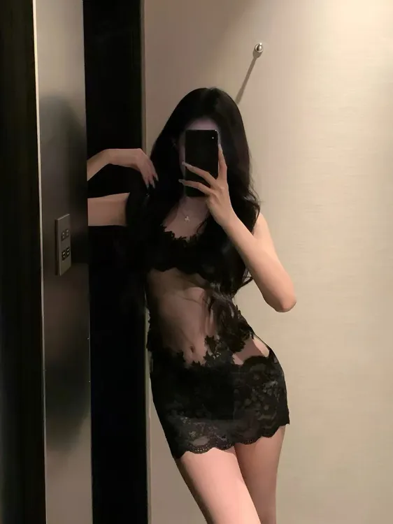 【美美爱】蕾丝性感吊带睡裙高级感网纱设计纯欲风蕾丝性感约会