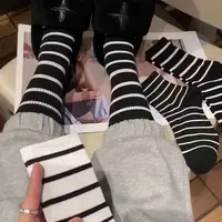 【云溪专属】横条纹女士中长筒袜子百搭款堆堆袜W8069