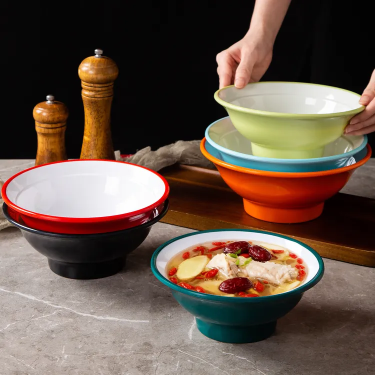 A8密胺钢化仿瓷牛肉面碗商用面馆大碗汤碗重庆小面板面汤粉汤面碗