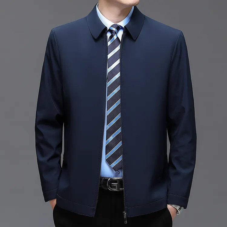 【培蒙】新商务秋季休闲外套翻领行政款高档男士中老年休闲夹克