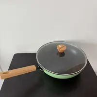 麦饭石不粘锅炒菜锅家用电磁炉燃气灶煤气灶平底锅LZ1