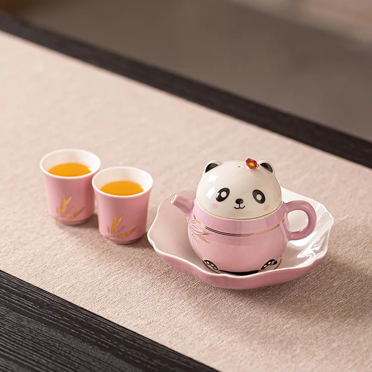 熊猫茶壶套装家用客厅会客泡茶壶实用功夫茶具女士可爱茶杯壶承