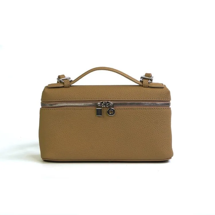 头层牛皮lp19饭盒包真皮女包2025新款gigi同款手提盒子包斜挎小