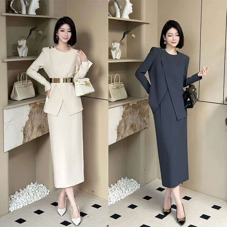 【高知套装】秋季新款气质套装高智感轻奢女神范修身显瘦女装两件套
