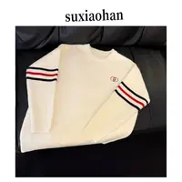 SUXIAOHAN秋冬新款条纹轻奢休闲圆领减龄百搭设计感毛衣807