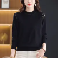 女士黑色毛衣秋冬内搭显瘦减龄上衣2025新款气质高级感打底衫宽松