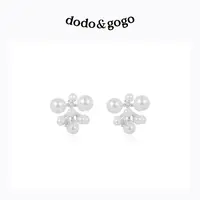 合金仿珍珠耳饰 DODOGOGO烟花锆石耳钉爆款轻奢耳环耳饰