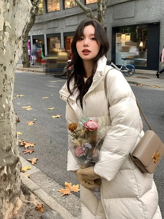 【长款羽绒服+运费险】25年新款独特设计时尚小个子长款羽绒服外套