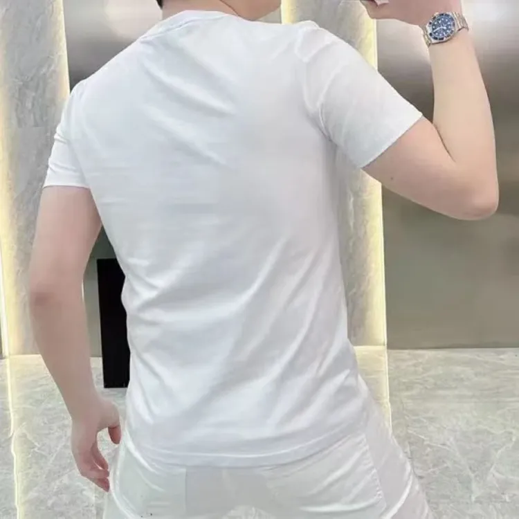 高端索罗娜短袖t恤男夏季薄款透气时尚印花修身休闲男士体恤衫