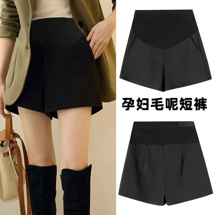 孕妇宽松阔腿短裤女秋冬款外穿孕晚期外出裤子洋气韩版高级感孕装