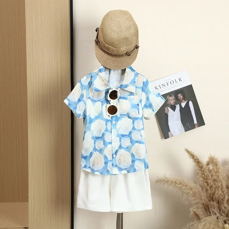 儿童西装韩范痞帅套装薄款男孩6-12岁男童主持人礼服夏款花童礼服