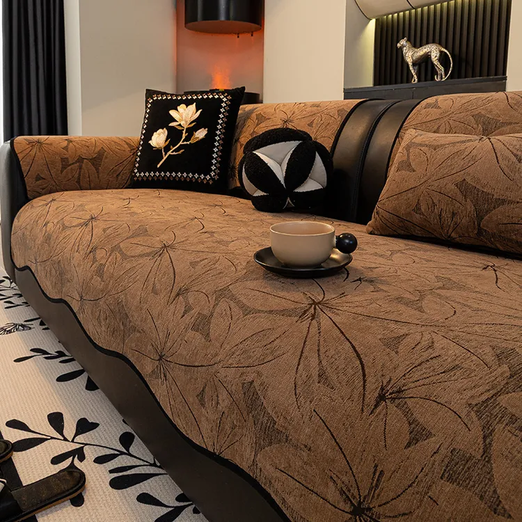 美式复古轻奢沙发垫四季通用布皮沙发防滑坐垫盖布巾高级感中古风