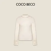 COCO BECCI【项链打底3.0】绵羊毛项链镂空手袖针织衫CFLJD231290