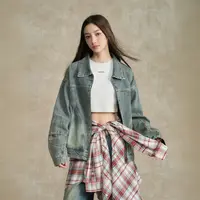 BONELESS春秋水洗牛仔外套复古潮流宽松