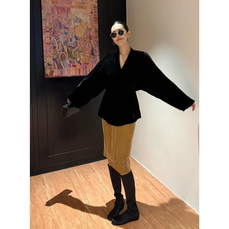 紫紫 本然优雅 1oo桑蚕丝东方美人真丝丝绒小蛮腰卫衣ZD11SZYL861