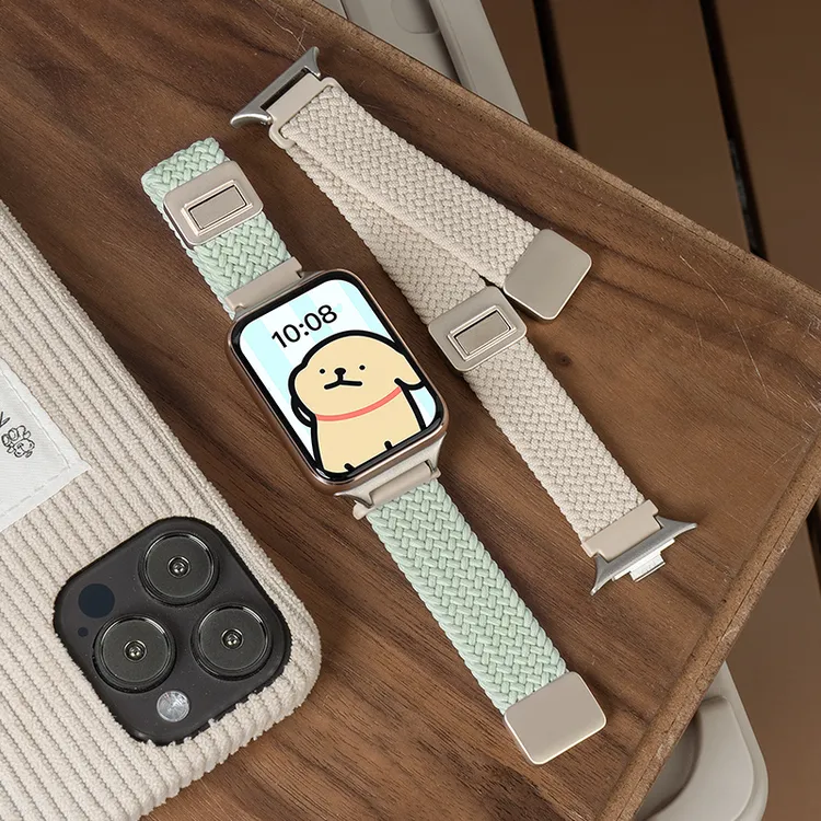 适用小米手环9pro表带8腕表红米watch5手表腕带4新款编织磁吸redm