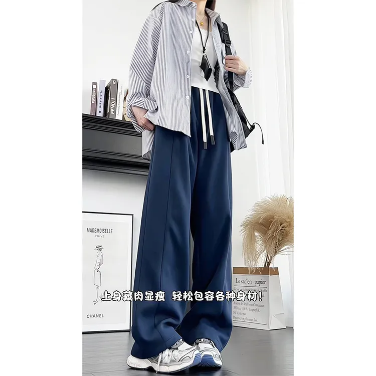 秋冬季垂感重磅卫裤宽松直筒显瘦休闲运动裤子潮流加厚百搭长裤