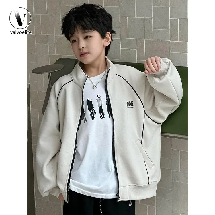 VALVOELITE男孩立领运动上衣春秋2025新款薄休闲洋气帅气时尚外套