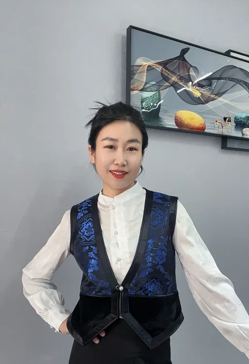 【蓝印圣火】蒙元素拼接时尚V领短款马甲秋季蒙古马甲