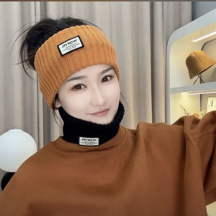 【正装】升级加宽发带带方标字母保暖发带帽百搭加厚护耳运动风女韩