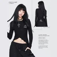 CBXLAB街舞潮牌星河闪光后背绑带性感长袖辣妹爵士女