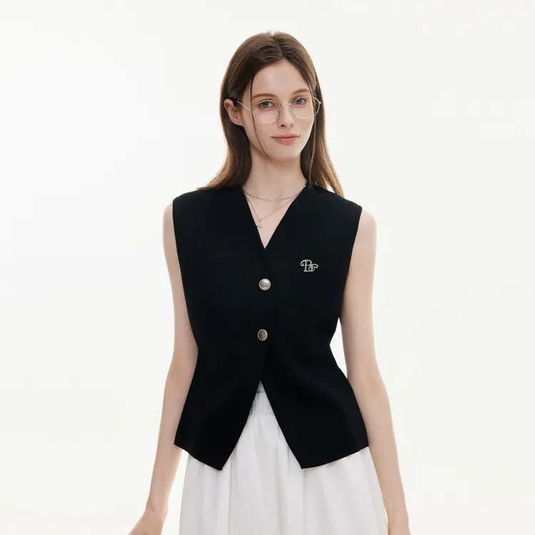 [AUANNE专属】BZXO贴标v领针织马甲女夏季收腰显瘦气质外穿上衣服