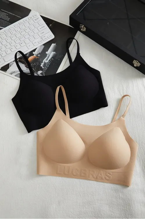 欧若风粉底液细肩带无痕隐形美背内衣聚拢提拉软支撑