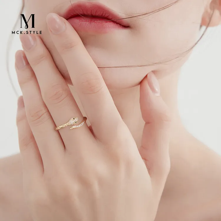 mck 合金戒指 灵蛇食指戒女款开口可调节轻奢高级感指环小众手饰