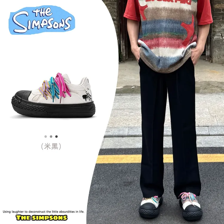 辛普森男鞋2025年新款秋季潮流5CM增高休闲高颜值小众百搭帆布鞋