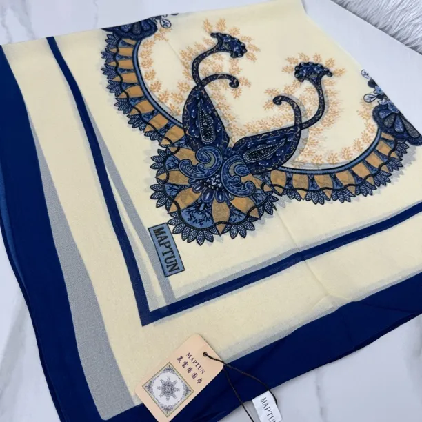 maptun 01لوڭقا گۈل ياغلىق 新花型人造棉头巾女士百搭高档方巾