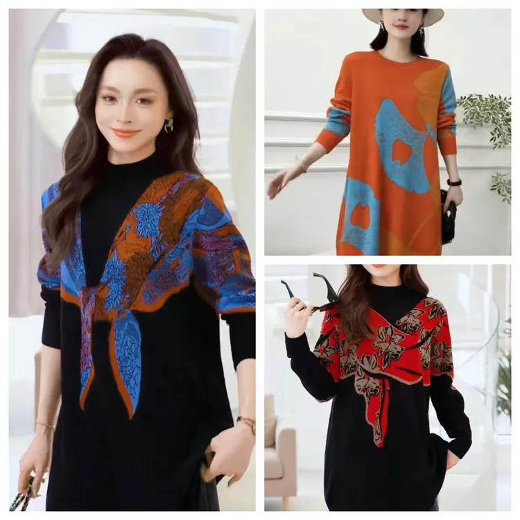 【短款羊毛裙500-549】-欧洲站名媛贵妇女装连衣裙秋冬保暖羊毛裙1