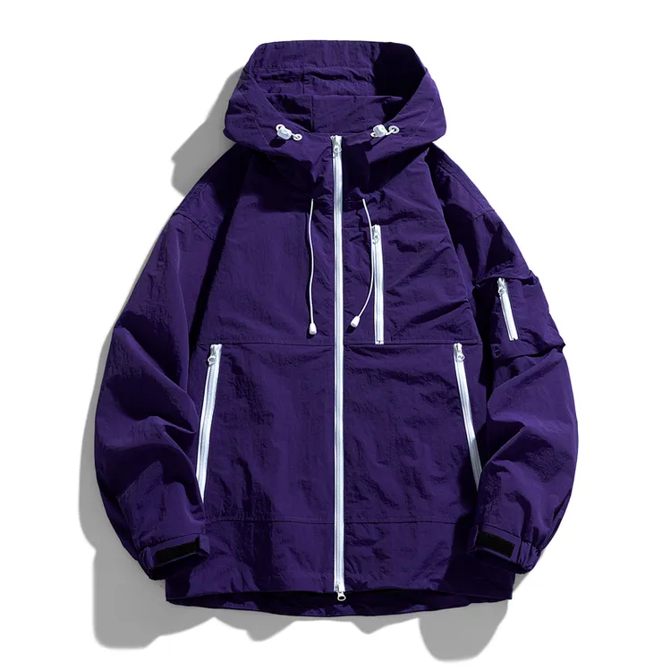 LORSVIEE/罗思威春季常规款连帽工装夹克户外休闲百搭男时尚简约