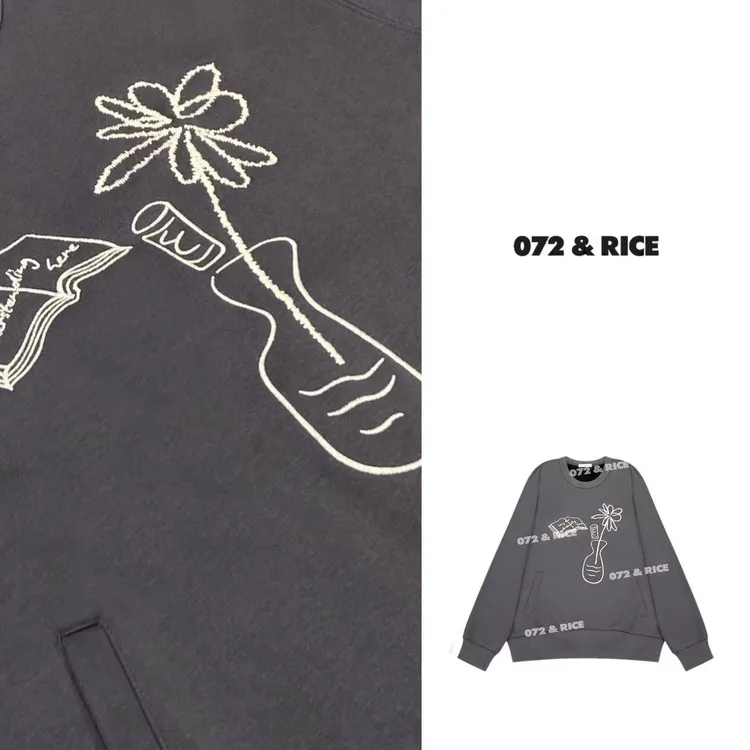 072 & RICE【许愿瓶】棉 秋冬休闲刺绣加绒长袖卫衣 Z-32NB439