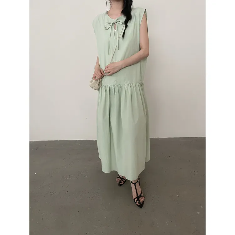 2025显瘦时尚法式烂漫~温柔显气质无袖长款背心裙连衣裙  13595#